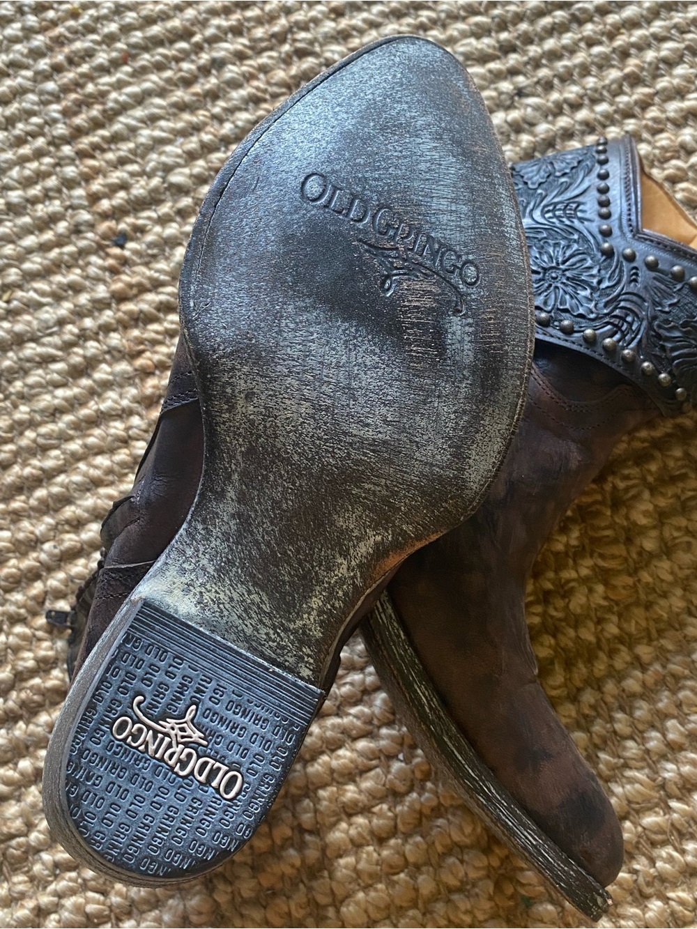 Old Gringo Brown Distressed Leather Western Ankle Booties 8.5 - Picture 4 of 8